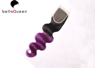 China Púrpura natural de la onda 1b+ del cuerpo del cierre del pelo del cabello humano de la onda del cuerpo de Ombre proveedor