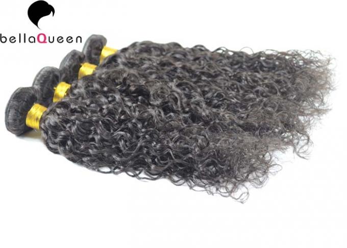 Pelucas de cordón negras naturales sin procesar crudas del cabello humano de la onda de agua, 14" - 24" longitud de pulgada