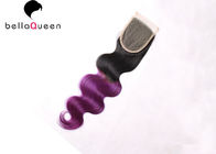 China Púrpura natural de la onda 1b+ del cuerpo del cierre del pelo del cabello humano de la onda del cuerpo de Ombre compañía